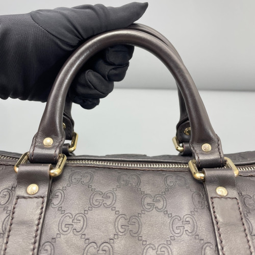 Gucci Boston Bag Guccissima Espresso Brown
