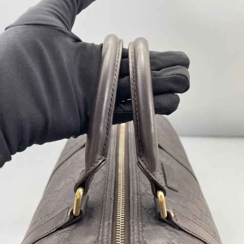 Gucci Boston Bag Guccissima Espresso Brown