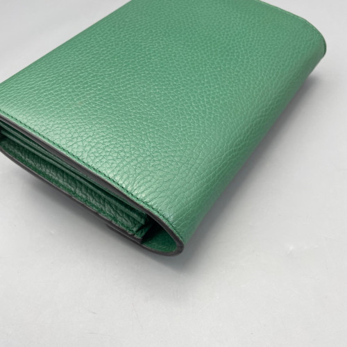 Gucci Mini Dionysus Chain Wallet Grained Calfskin Green