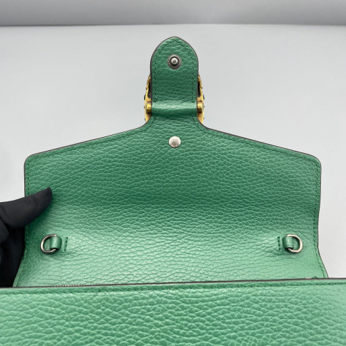 Gucci Mini Dionysus Chain Wallet Grained Calfskin Green