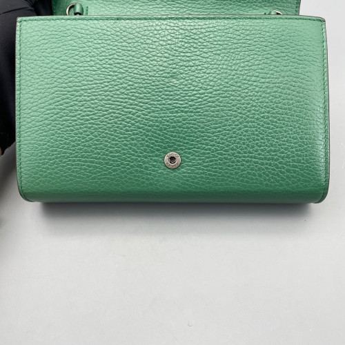 Gucci Mini Dionysus Chain Wallet Grained Calfskin Green