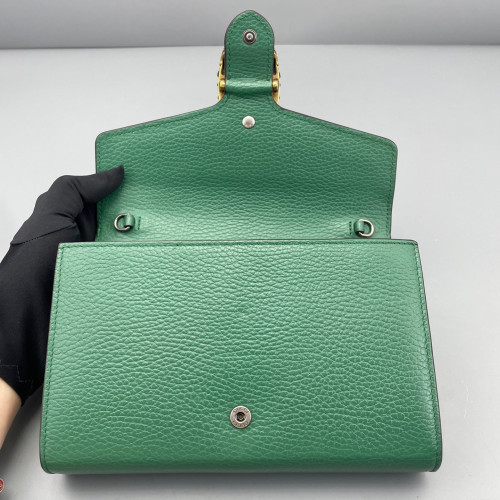 Gucci Mini Dionysus Chain Wallet Grained Calfskin Green