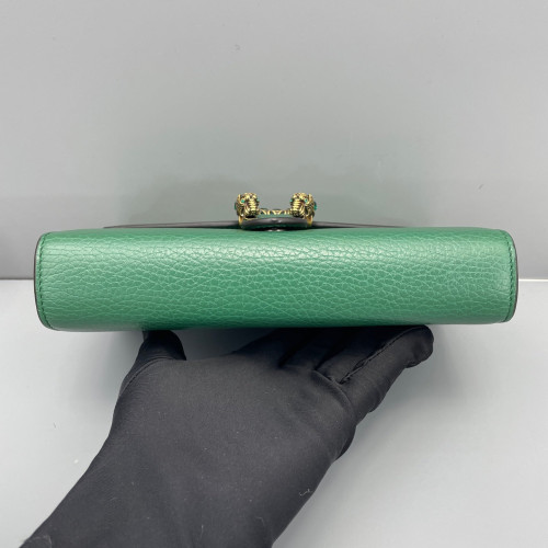 Gucci Mini Dionysus Chain Wallet Grained Calfskin Green