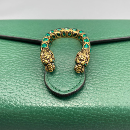 Gucci Mini Dionysus Chain Wallet Grained Calfskin Green