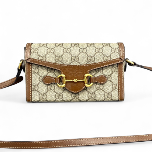 Gucci Mini Horsebit 1955 GG Supreme Monogram Brown Gucci Mini Horsebit 1955 GG Supreme Monogram Brown
