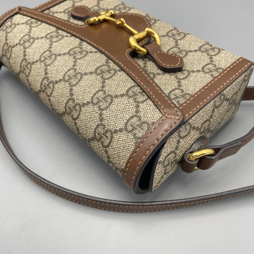 Gucci Mini Horsebit 1955 GG Supreme Monogram Brown Gucci Mini Horsebit 1955 GG Supreme Monogram Brown