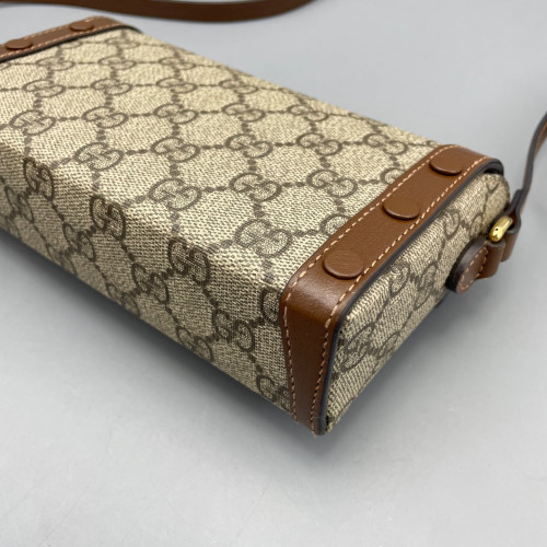 Gucci Mini Horsebit 1955 GG Supreme Monogram Brown Gucci Mini Horsebit 1955 GG Supreme Monogram Brown