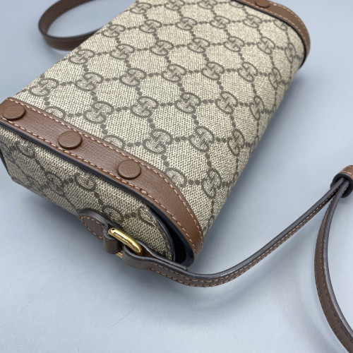 Gucci Mini Horsebit 1955 GG Supreme Monogram Brown Gucci Mini Horsebit 1955 GG Supreme Monogram Brown