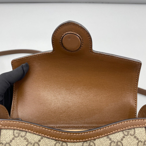 Gucci Mini Horsebit 1955 GG Supreme Monogram Brown Gucci Mini Horsebit 1955 GG Supreme Monogram Brown