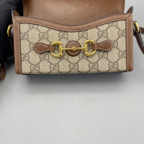 Gucci Mini Horsebit 1955 GG Supreme Monogram Brown Gucci Mini Horsebit 1955 GG Supreme Monogram Brown