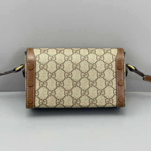 Gucci Mini Horsebit 1955 GG Supreme Monogram Brown Gucci Mini Horsebit 1955 GG Supreme Monogram Brown
