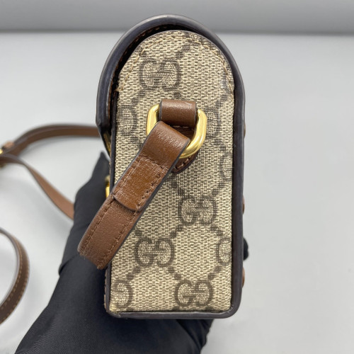Gucci Mini Horsebit 1955 GG Supreme Monogram Brown Gucci Mini Horsebit 1955 GG Supreme Monogram Brown