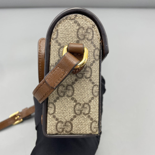 Gucci Mini Horsebit 1955 GG Supreme Monogram Brown Gucci Mini Horsebit 1955 GG Supreme Monogram Brown