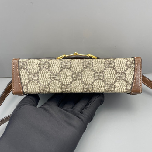 Gucci Mini Horsebit 1955 GG Supreme Monogram Brown Gucci Mini Horsebit 1955 GG Supreme Monogram Brown
