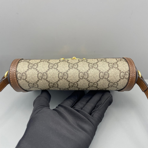 Gucci Mini Horsebit 1955 GG Supreme Monogram Brown Gucci Mini Horsebit 1955 GG Supreme Monogram Brown