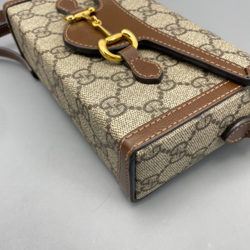 Gucci Mini Horsebit 1955 GG Supreme Monogram Brown Gucci Mini Horsebit 1955 GG Supreme Monogram Brown