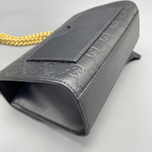 Gucci Small Padlock Shoulder Bag Guccissima Black