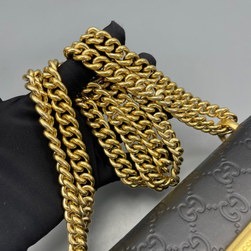 Gucci Small Padlock Shoulder Bag Guccissima Black