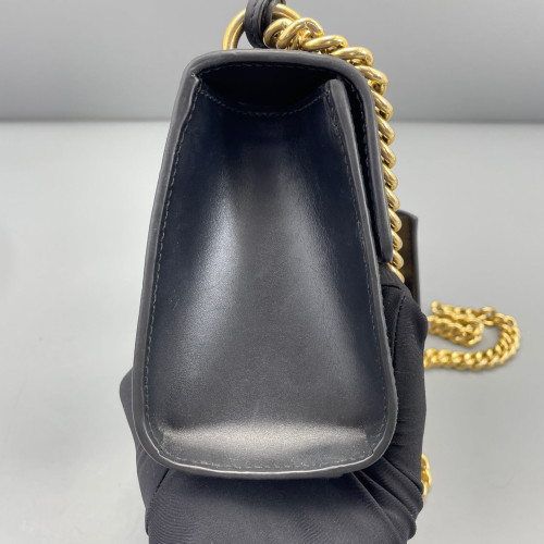 Gucci Small Padlock Shoulder Bag Guccissima Black