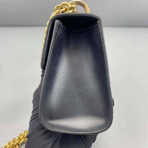 Gucci Small Padlock Shoulder Bag Guccissima Black