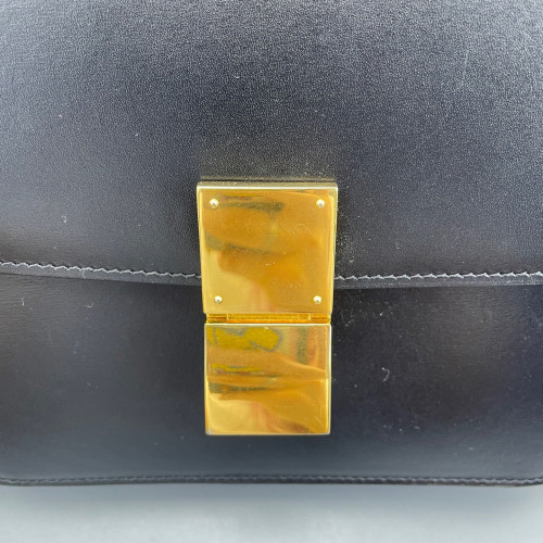 Celine Medium Classic Box Glace Calfskin Shiny Calfskin Black