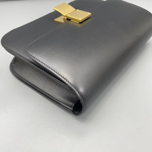 Celine Medium Classic Box Glace Calfskin Shiny Calfskin Black