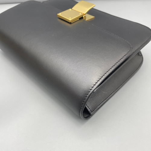 Celine Medium Classic Box Glace Calfskin Shiny Calfskin Black