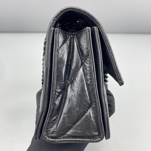 Balenciaga Crush Chain Shoulder Bag Xs Aged Calfskin Black