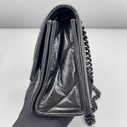 Balenciaga Crush Chain Shoulder Bag Xs Aged Calfskin Black