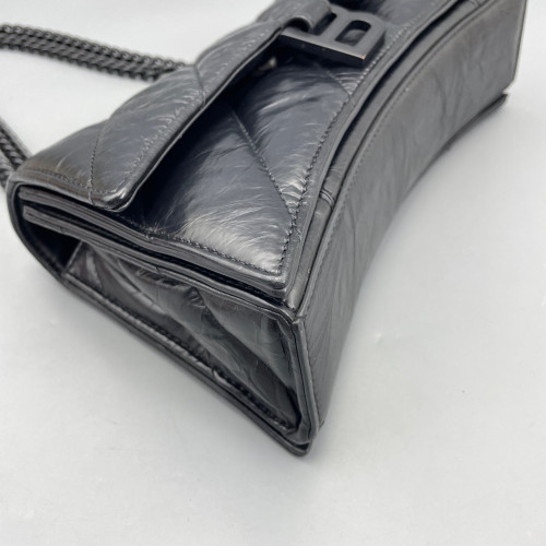 Balenciaga Crush Chain Shoulder Bag Xs Aged Calfskin Black
