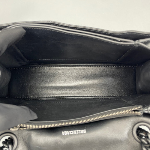 Balenciaga Crush Chain Shoulder Bag Xs Aged Calfskin Black