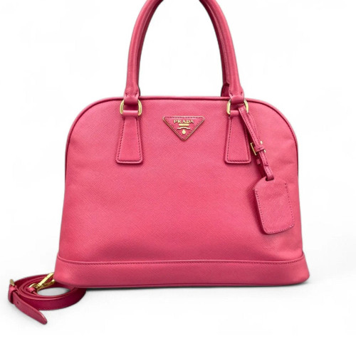 Prada Medium Lux Open Promenade Saffiano Calfskin Fuchsia