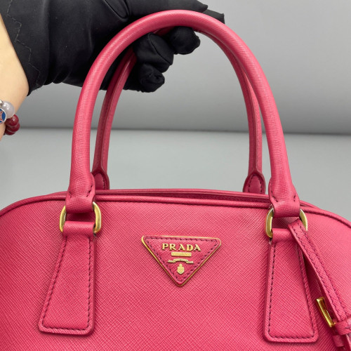 Prada Medium Lux Open Promenade Saffiano Calfskin Fuchsia