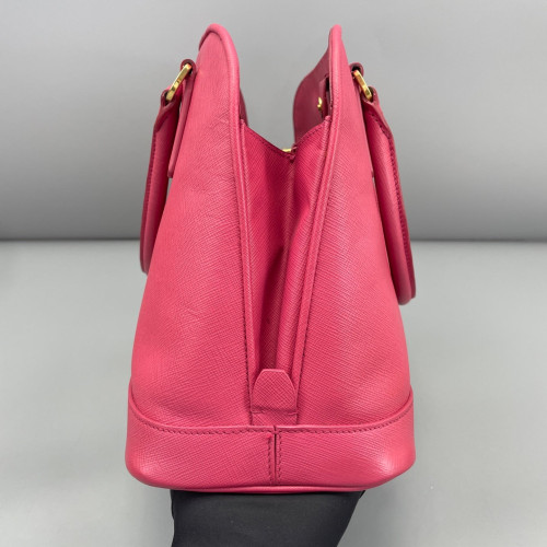 Prada Medium Lux Open Promenade Saffiano Calfskin Fuchsia
