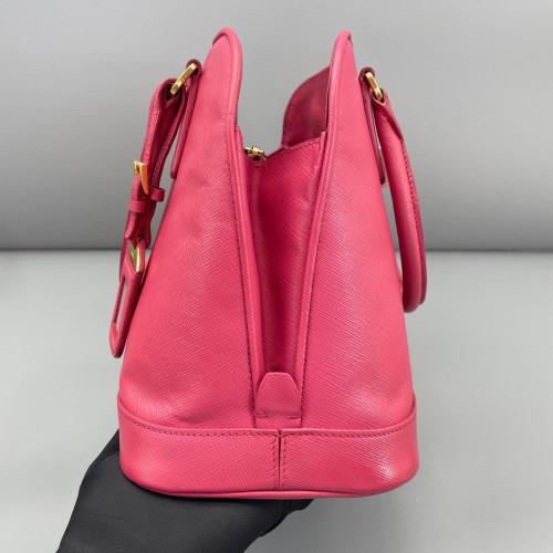 Prada Medium Lux Open Promenade Saffiano Calfskin Fuchsia