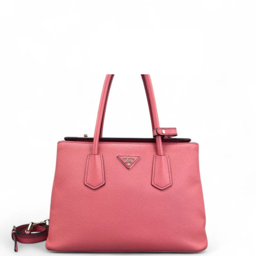 Prada Large Double Bag Saffiano Calfskin New Rosette