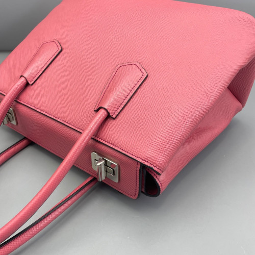 Prada Large Double Bag Saffiano Calfskin New Rosette