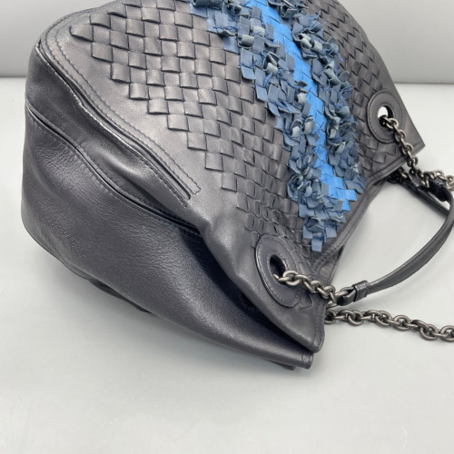 Bottega Veneta Tote Bag Calfskin Intrecciato Blue Charcoal