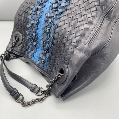 Bottega Veneta Tote Bag Calfskin Intrecciato Blue Charcoal