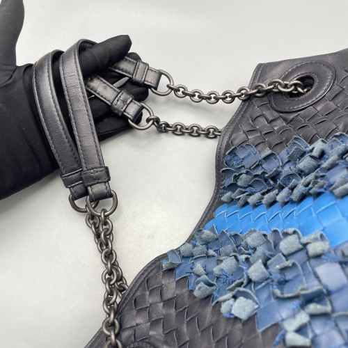 Bottega Veneta Tote Bag Calfskin Intrecciato Blue Charcoal