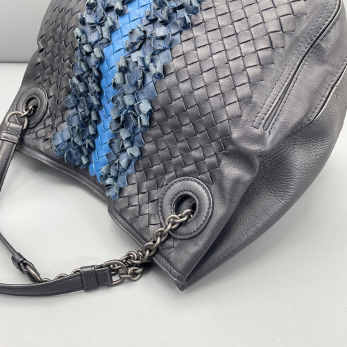 Bottega Veneta Tote Bag Calfskin Intrecciato Blue Charcoal