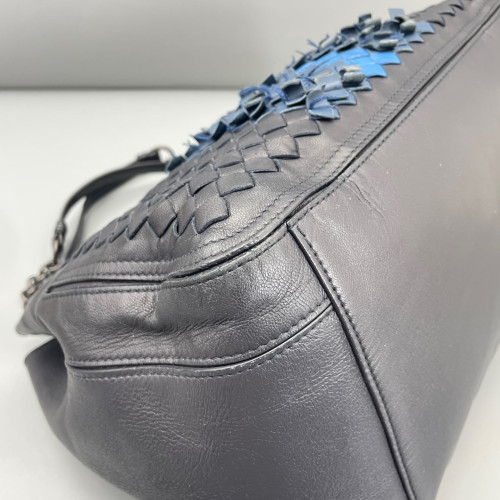 Bottega Veneta Tote Bag Calfskin Intrecciato Blue Charcoal