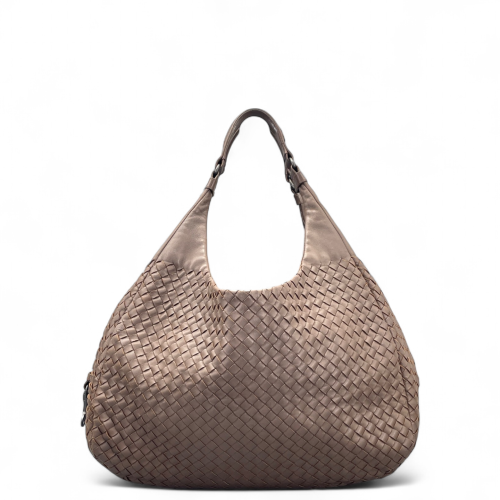 Bottega Veneta Medium Veneta Hobo Calfskin Intrecciato Brown