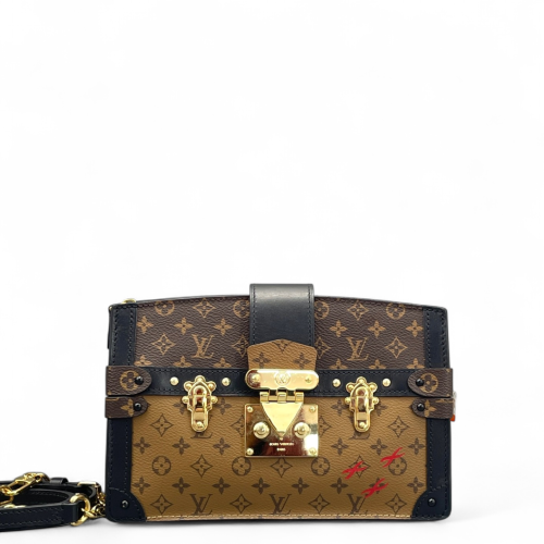 Louis Vuitton Trunk Clutch Monogram Brown Black