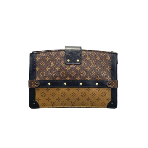 Louis Vuitton Trunk Clutch Monogram Brown Black