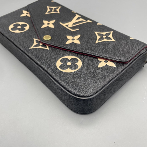 Louis Vuitton Pochette Felicie Chain Wallet Monogram Empreinte Giant Black White