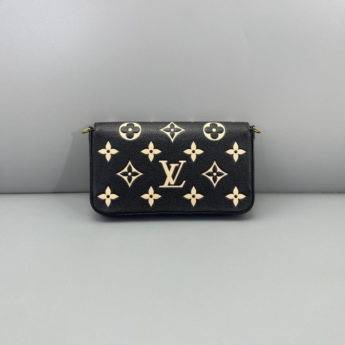 Louis Vuitton Pochette Felicie Chain Wallet Monogram Empreinte Giant Black White