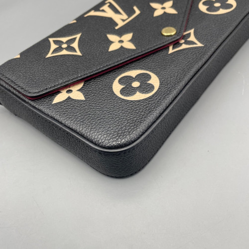 Louis Vuitton Pochette Felicie Chain Wallet Monogram Empreinte Giant Black White