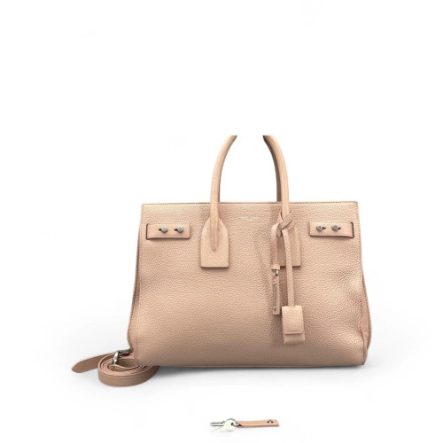 Yves Saint Laurent Medium Sac De Jour Grained Calfskin Nude Pink