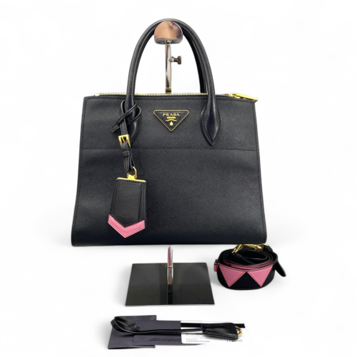 Prada Medium Esplanade Saffiano Calfskin Black
